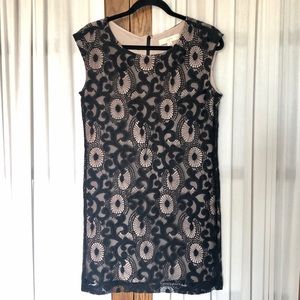 LOFT Black Lace Shift Dress